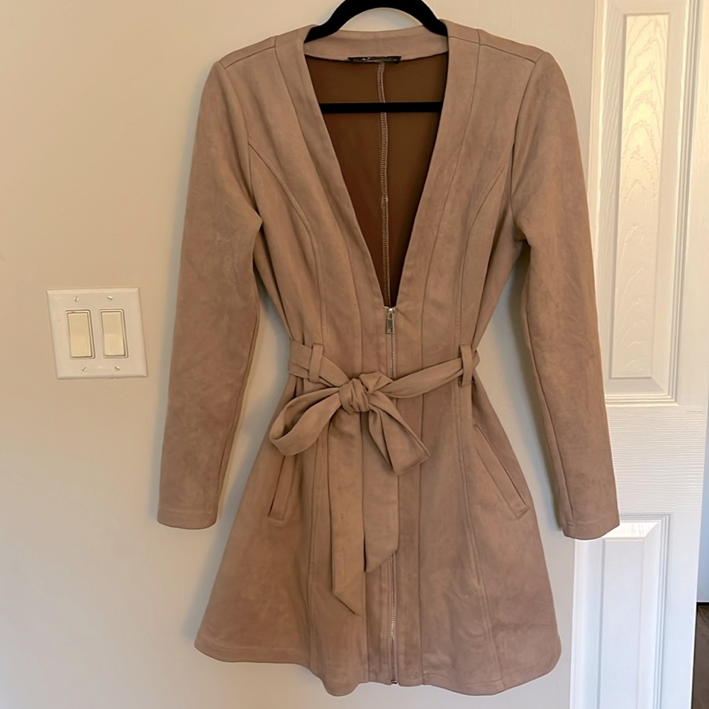 AKIRA Faux Suede Zipper Dress